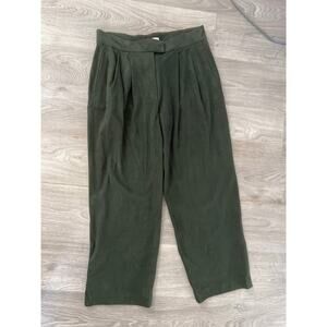 NWT Vintage Mango size 6 green faux suede pleated front pants